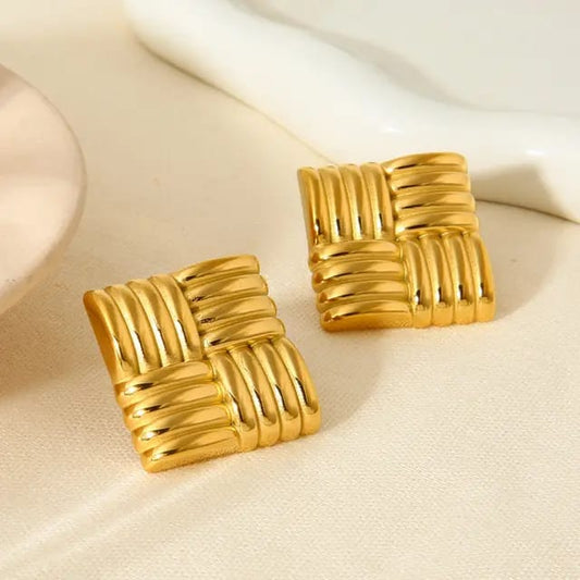 Square Stud Earrings – Bold, Geometric & Elegant