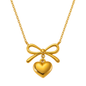 Bow Heart Pendant Necklace – Dainty Cute Pendant Jewelry Gift